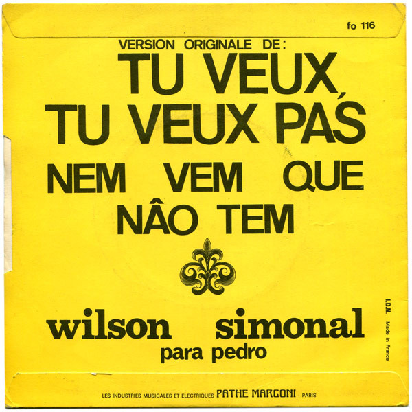 lataa albumi Wilson Simonal - Nem Vem Que Não Tem Version Originale De Tu Veux Ou Tu Veux Pas