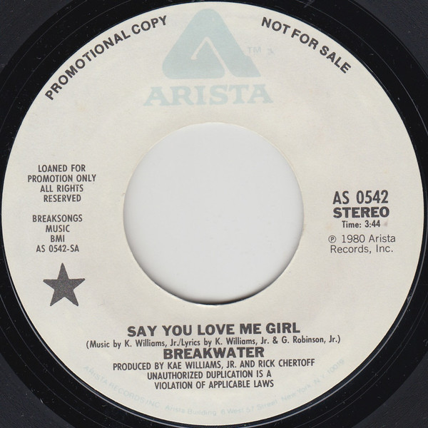 Breakwater – Say You Love Me Girl (1986, Vinyl) - Discogs