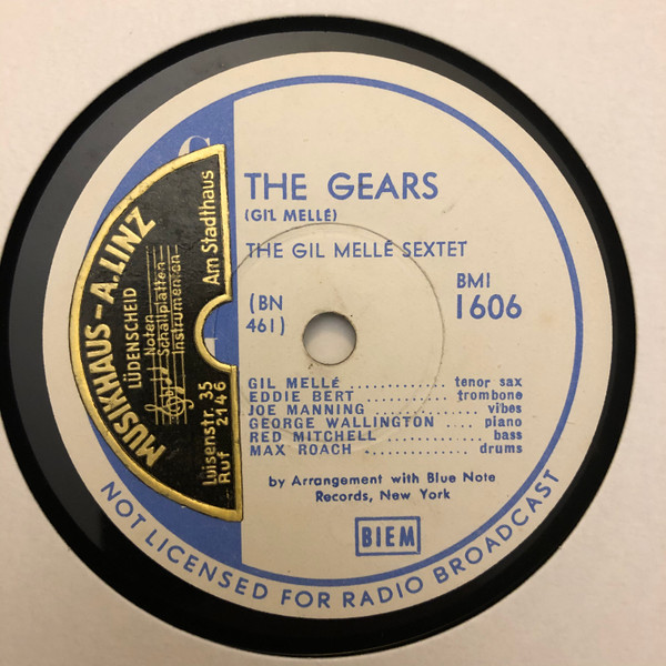 Gil Mellé Sextet – The Gears / Four Moons (1952, Shellac) - Discogs