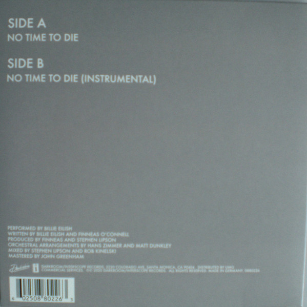 NO TIME TO DIE : Le single de Billie Eilish disponible en vinyle – Club  James Bond France
