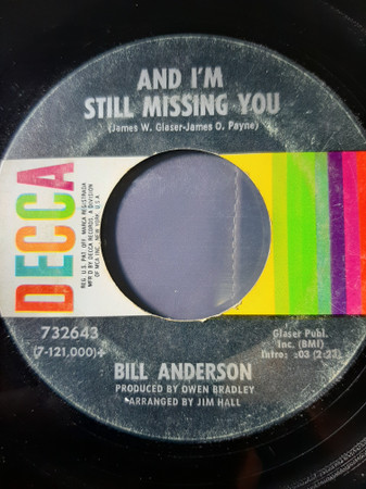 ladda ner album Bill Anderson - Love Is A Sometimes Thing And Im Still Missing You