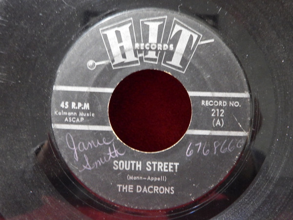 The Dacrons, Tony Christopher – South Street (1963, Vinyl) - Discogs