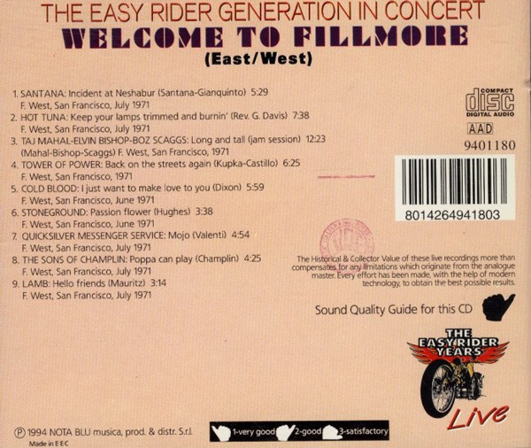 descargar álbum Various - Welcome To The Fillmore East West Volume 2
