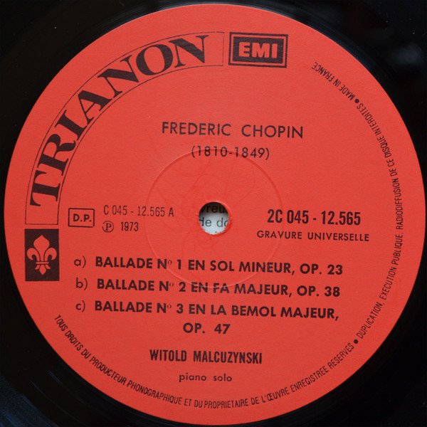 last ned album Witold Malcuzynski Frédéric Chopin - Quatre Ballades Barcarolle
