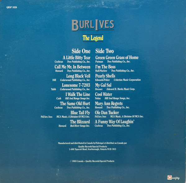 Burl Ives - The Legend | Quality Special Products (QRSP 1026) - 2