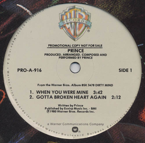 Prince – When You Were Mine (1980, Vinyl) - Discogs