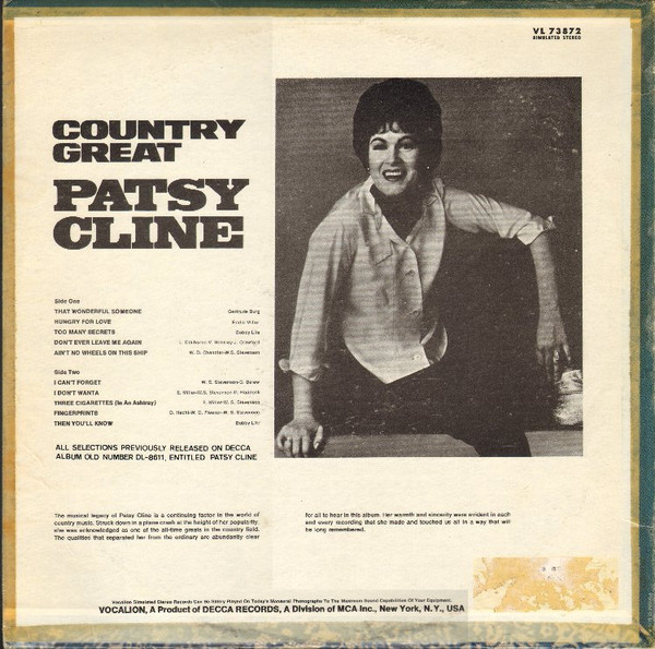 baixar álbum Patsy Cline - Country Great