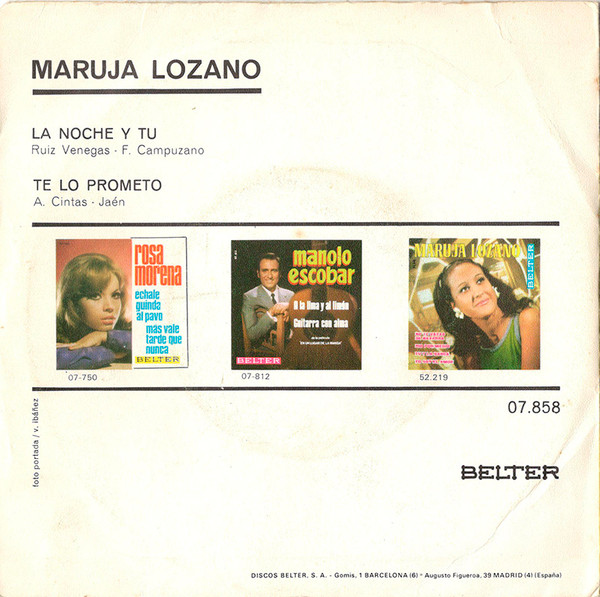 baixar álbum Maruja Lozano - La Noche Y Tú Te Lo Prometo