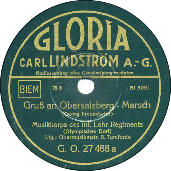 lataa albumi Musikkorps Des Inf LehrRegiments (Olympisches Dorf) - Gruß An Obersalzberg Mit Siegespalmen