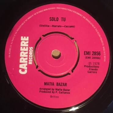 Matia Bazar – Solo Tu (1977, Vinyl) - Discogs