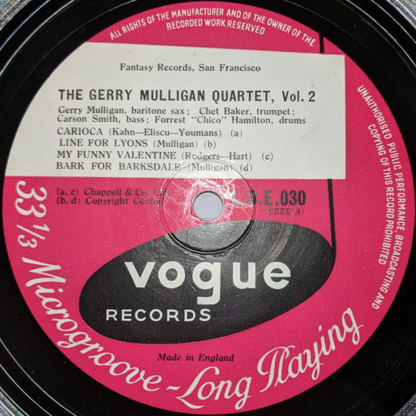 ladda ner album Gerry Mulligan Quartet - Volume 2