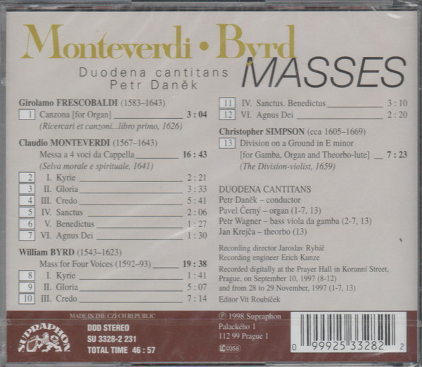 descargar álbum Monteverdi & Byrd Duodena Cantitans - Masses
