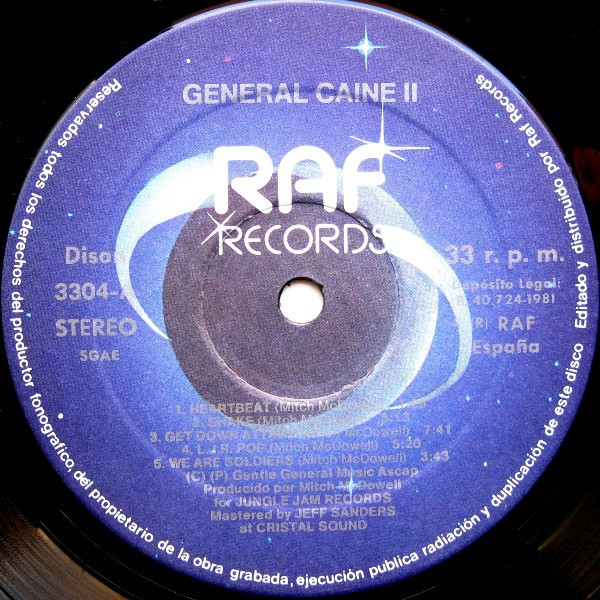 General Caine – Get Down Attack (1980, Red Labels, Vinyl) - Discogs