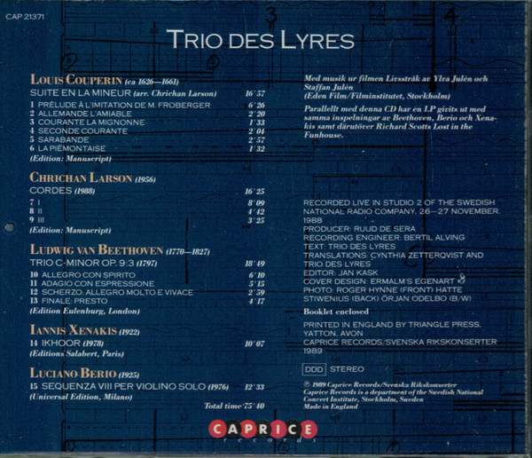 descargar álbum Trio Des Lyres - Livsstråk A Live Concert Recording