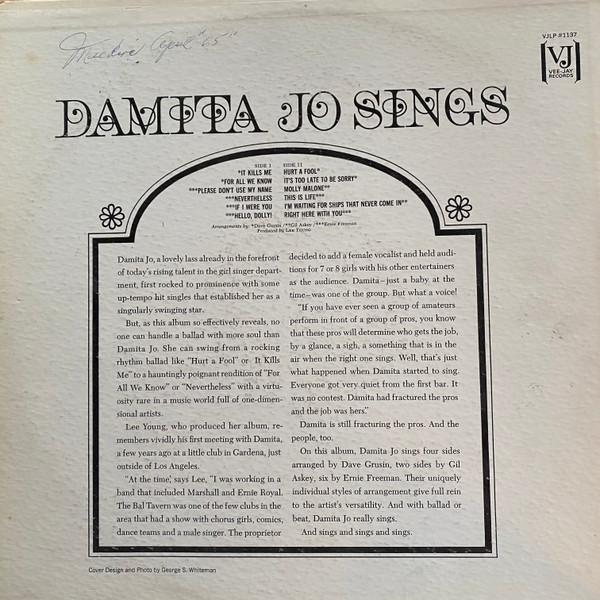 ladda ner album Damita Jo - Sings