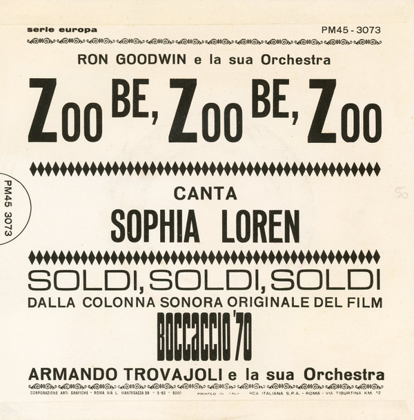 last ned album Sophia Loren - Zoo Be Zoo Be Zoo Soldi Soldi Soldi