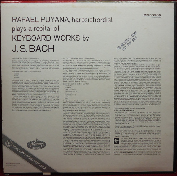 télécharger l'album Rafael Puyana - Bach For Harpsichord