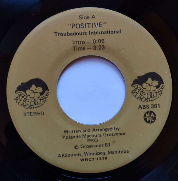 Troubadours International – Positive / Let It Grow (1981, Vinyl) - Discogs