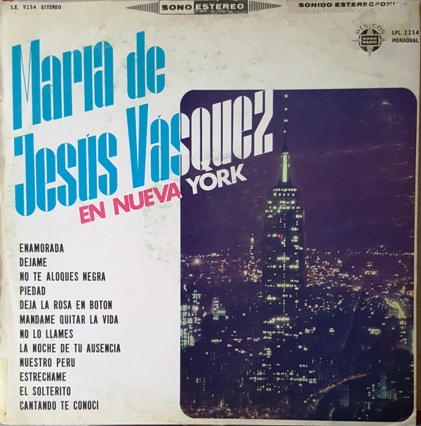last ned album Maria De Jesús Vásquez Acomp Manolo Avalos Y Su Orquesta - En Nueva York