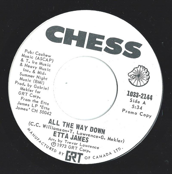 Etta James – All The Way Down (1973, Vinyl) - Discogs