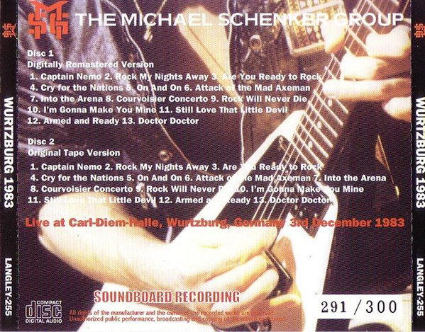 télécharger l'album The Michael Schenker Group - Wurtzburg 1983