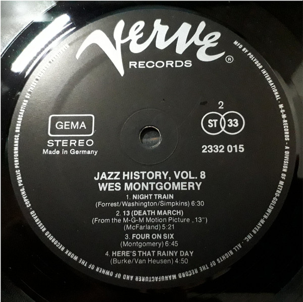 télécharger l'album Wes Montgomery - Jazz History Vol 8