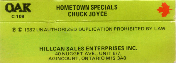 télécharger l'album Chuck Joyce - Hometown Specials