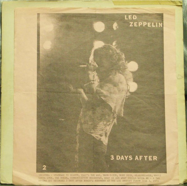 Led Zeppelin – 3 Days After (1973, Vinyl) - Discogs