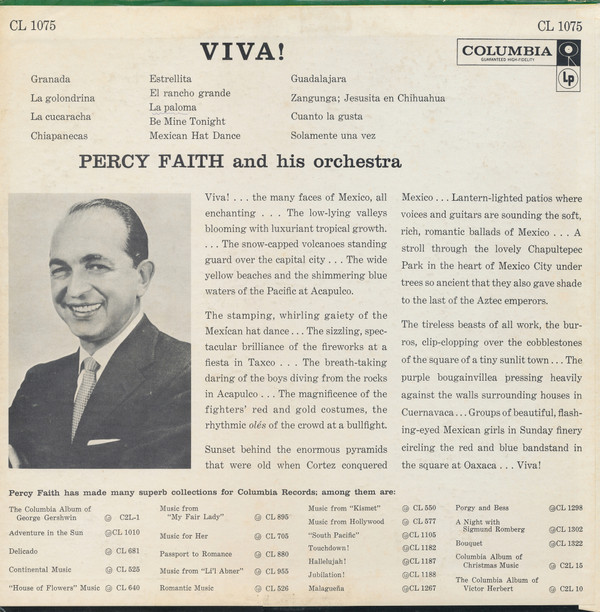 Percy Faith And His Orchestra - Viva! The Music Of Mexico | Columbia (CL 1075) - 2