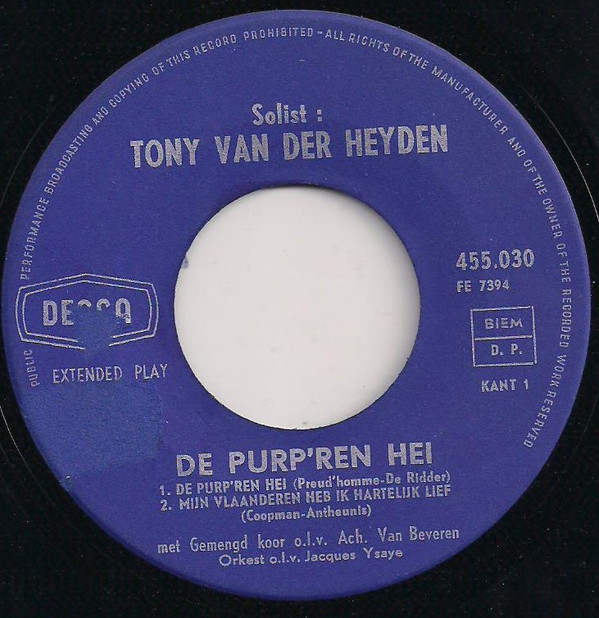 ladda ner album Tony Van der Heyden - De Purpren Hei