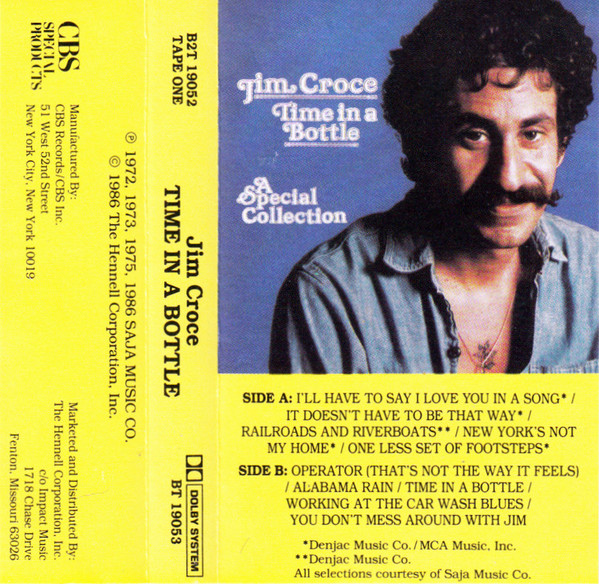 baixar álbum Jim Croce - Time in a Bottle A Special Collection Tape One