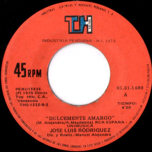 José Luis Rodríguez – Dulcemente / Tendría Que Llorar Por Tí (1979, Vinyl) - Discogs