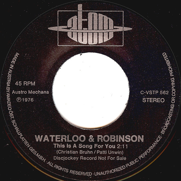 Album herunterladen Waterloo & Robinson - Sunday 16 This Is A Song For You
