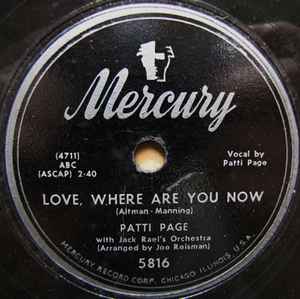 Patti Page - Love, Where Are You Now / Whispering Winds album cover