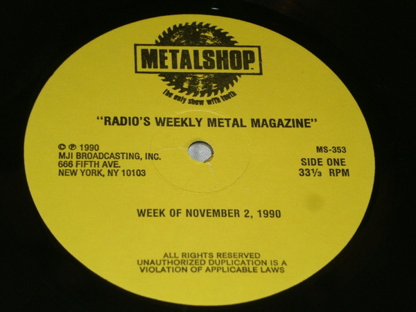 last ned album Various - Metalshop Radios Weekly Metal Magazine Week Of November 2 1990
