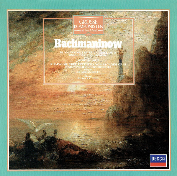 Album herunterladen Rachmaninow London Symphony Orchestra Sir Georg Solti, London Philharmonic Orchestra Sir Adrian Boult Julius Katchen - Klavierkonzert Nr 2 C moll Op 18 Rhapsodie Über Ein Thema Von Paganini Op 43