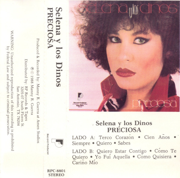 Selena Y Los Dinos – Preciosa (1988, Cassette) - Discogs