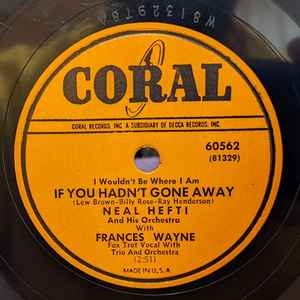 Neal Hefti's Orchestra - I Wouldn't Be Where I Am If You Hadn't Gone Away / Coral Reef album cover