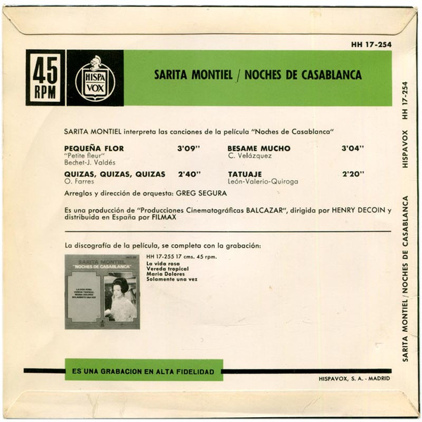 télécharger l'album Sarita Montiel - Noches De Casablanca