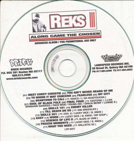 Reks – Along Came The Chosen (2001, CD) - Discogs