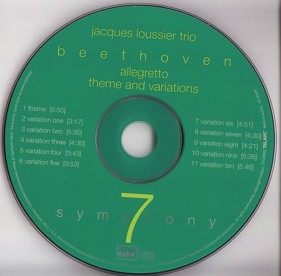 baixar álbum Jacques Loussier Trio - Beethoven Allegretto From Symphony No 7