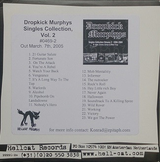 Menneskelige race rim reservoir Dropkick Murphys – Singles Collection Volume 2 (2005, CD) - Discogs