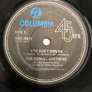 The Ormsby Brothers - You Don't Own Me album cover