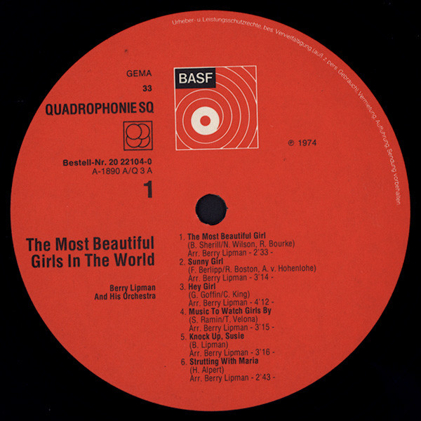 last ned album Berry Lipman And His Orchestra - The Most Beautiful Girls In The World
