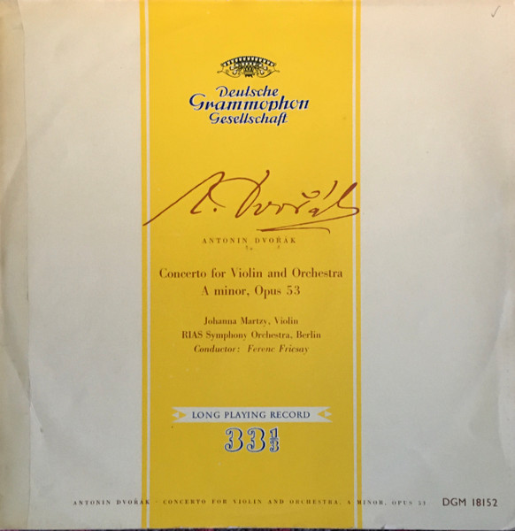 Antonín Dvořák – Johanna Martzy, RIAS Symphony Orchestra, Berlin 
