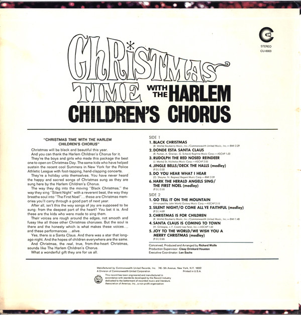 last ned album The Harlem Children's Chorus - Christmas Time with The Harlem Childrens Chorus