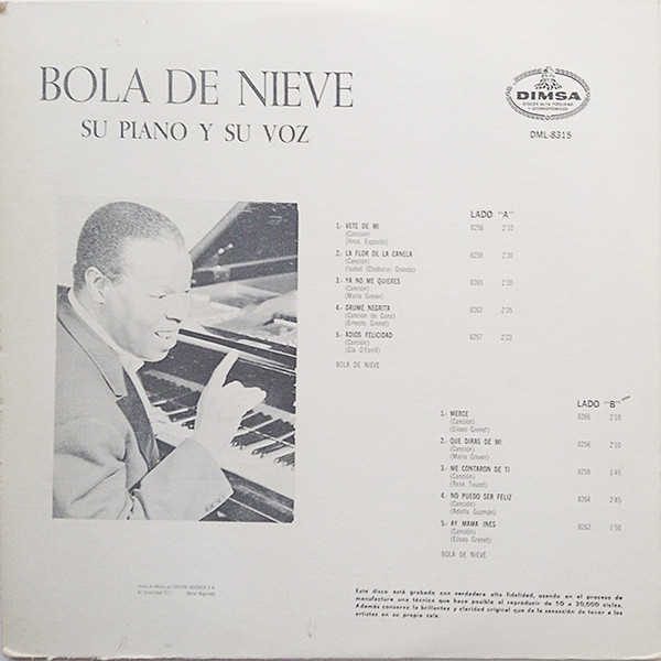 last ned album Bola De Nieve - Su Piano Y Su Voz