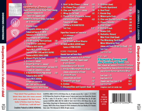 descargar álbum Download Joe Simon & JJ Johnson Dominic Frontiere - Cleopatra Jones Original Motion Picture Soundtrack album