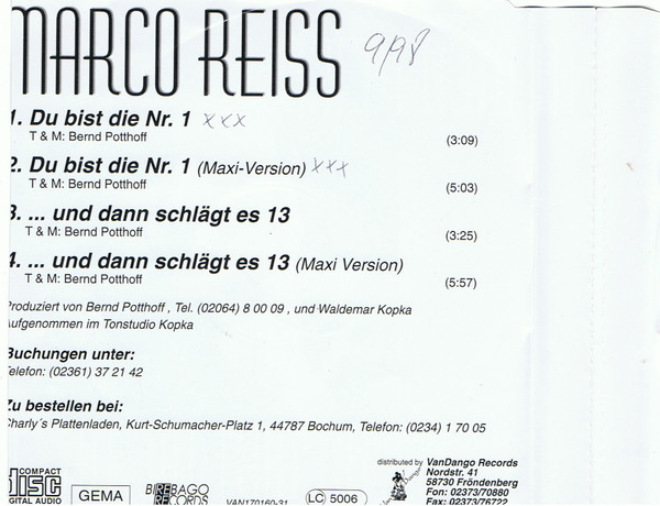 Album herunterladen Marco Reiss - Du Bist Die Nr1