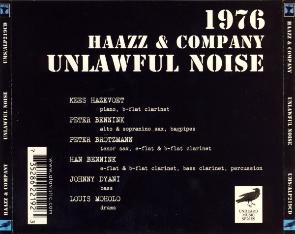 Haazz & Company – Unlawful Noise (2001, CD) - Discogs